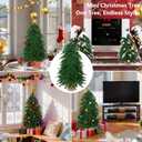 3FT Small Mini Christmas Tree for Tabletop, 1PC Artificial Desktop Christmas Tree with Norfolk Pine Top Design, Small Xmas Tree with Burlap Base for Table Desk Home Christmas Decor