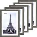 VCK 13x19 In Poster Frame Black Wood with Plexiglass Set of 5 Picture Frames without Mat for Wall Decoration