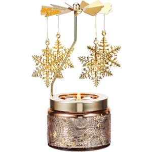 Snowflake Gifts for Women, Birthday Gifts for Mom Daughter Sister Wife, Unique Gift for Friend Women, Rotatable Scented Candles Gift for Christmas Anniversary (Snowflake)
