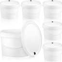 Hushee 6 Pcs 1 Gallon Round Fermentation Bucket Fermenting Bucket with Lid Fermenting Food Grade Home Brewing Wine Fermenter for Beer Wine Mead Cider Fermented Beverage