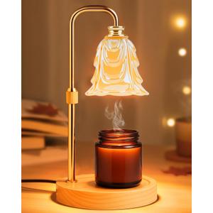 Candle Warmer Lamp with Timer and Dimmer, Electric Wax Warmers for Scented Candles with 5 Brightness Settings, Anti-Glare Lamp with Adjustable Height, Home Decor, Gift for Birthday, Valentines
