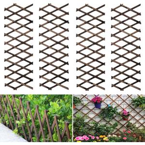 4 Pcs Expandable Garden Trellis, Wooden Lattice Wall Fence Trellis for Climbing Plants Ivy Vine Rose Clematis 13" x 68" for Outdoor Garden Patio Room Decor (4)