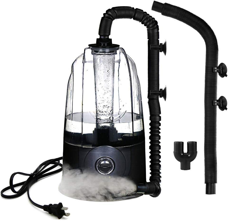 COOSPIDER Reptile Fogger Humidifier Mister for Terrarium Tank with 2 Extension Tubes/Hoses, Pets Mister Adjustable Fog for Reptiles/Amphibians/Snake (3L,380ml/hr)