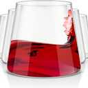 Zubebe Set of 10 Stemless Wine Glass 12 oz Glass Cups for Red & White Wine Modern Drinking Dishwasher Safe Gifts for Christmas Set Of 10