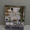 Large Foldable Stone Dish Drying Mat  Diatomaceous Earth, 2 Pack (12"x16" Each) or 24"x16" Combined  Fast Dry, Anti-Slip Pad, Sanding Tool & Instruction Manual for Kitchen and Bathroom, Dark Gray