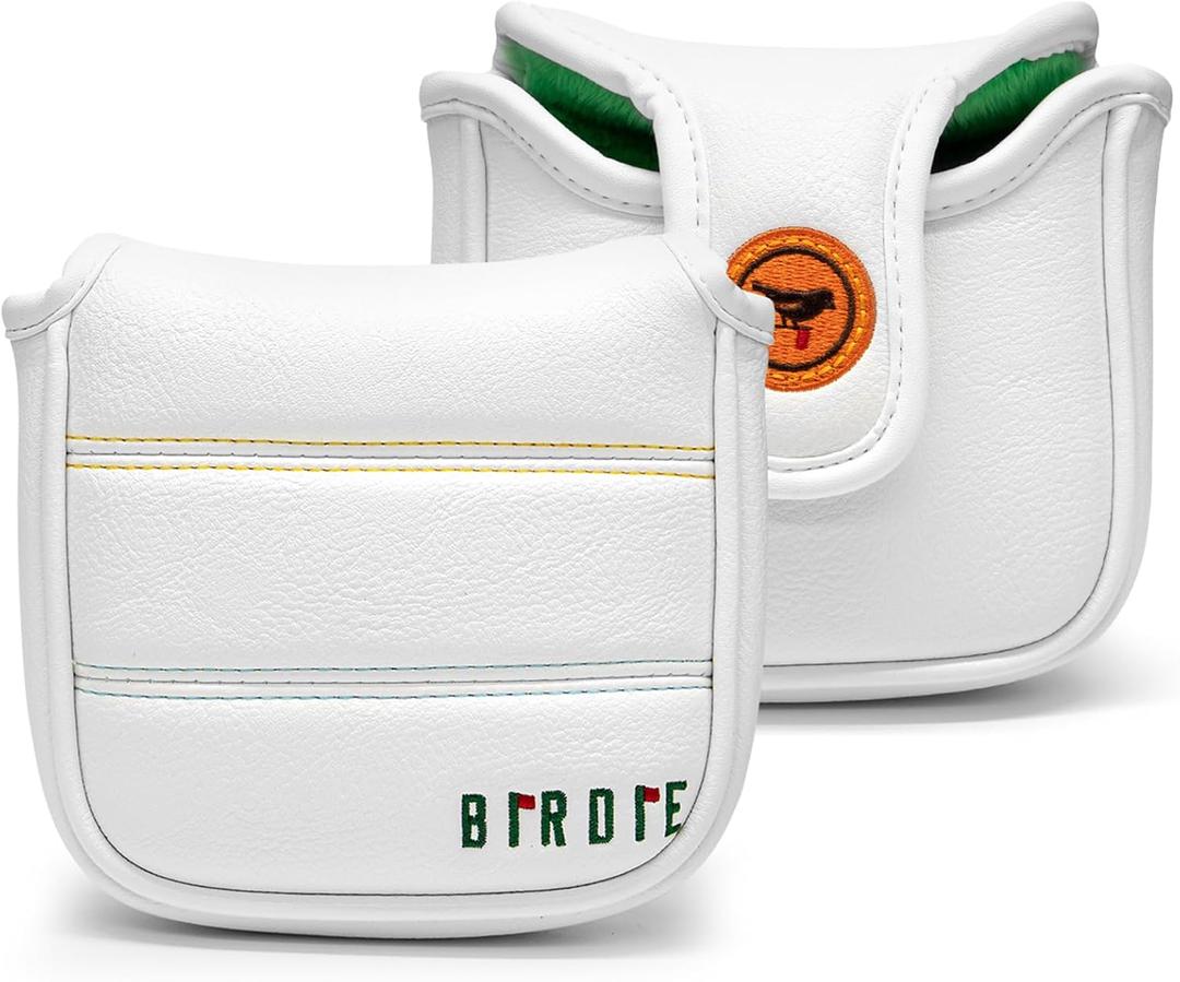 Golf Headcovers Elegant Embroidery Premium Leather Golf Club Head Covers Birdie Driver Cover Fairway Wood Cover Hybrid Headcover Golf Mallet Putter Cover for DF3 Putter Headcover for OZ1