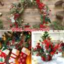 8 Pcs Large Artificial Christmas Picks, Christmas Tree Picks, Assorted Red Berry Picks Stem Faux Pine Picks Spray with Pinecones Holly Leaves for Xmas Winter Holiday Season Home Decor
