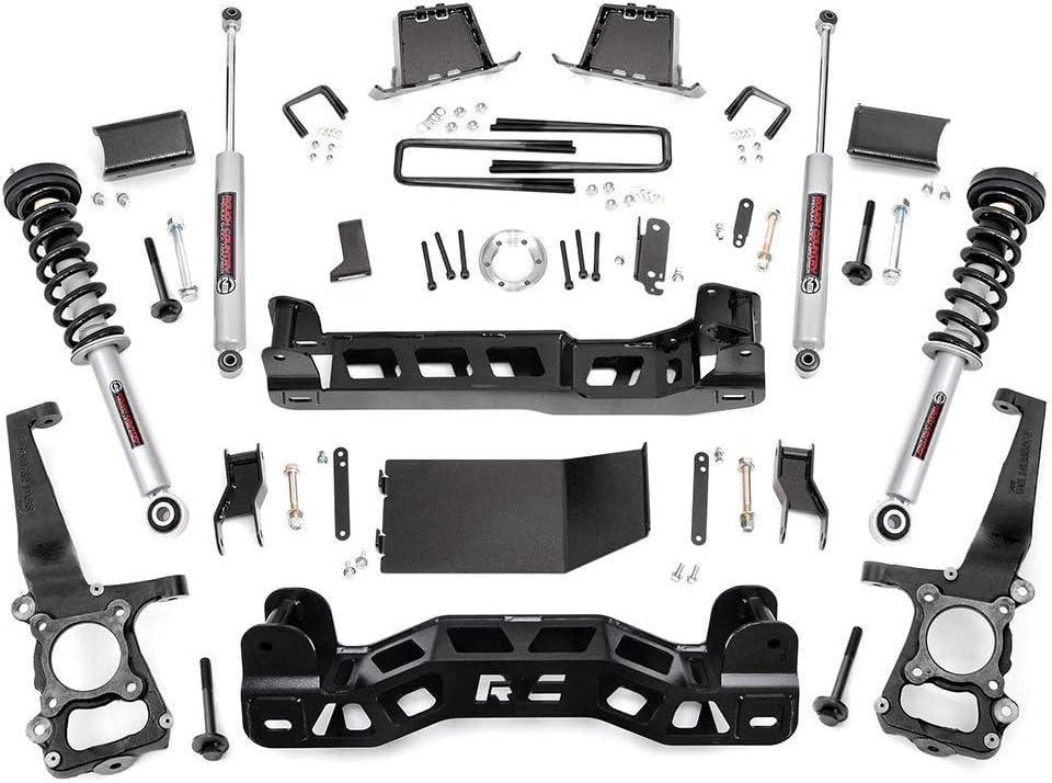 Rough Country 6" Lift Kit w/N3 Struts for 2011-2013 Ford F-150 4WD - 57532, Included in Box: Front and rear heavy-duty crossmembers only.
Missing Items: Missing most of the kit (front N3 lifted struts, rear N3 shocks, lifted knuckles/spindles, rear lift blocks, U-bolts, skid plate, differential drop brackets, sway bar brackets, and all mounting hardware/fasteners).