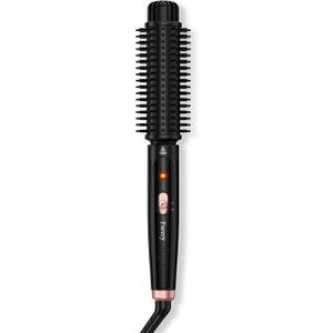 Farery 1.5 Inch Curling Iron Brush, Heated Round Brush for Loose Bouncy Curls, Hot Brush with Anti-Scald Hard Bristles, Dual Voltage Travel Hair Tool with 360 Swivel Cord, 410F Fast Heat