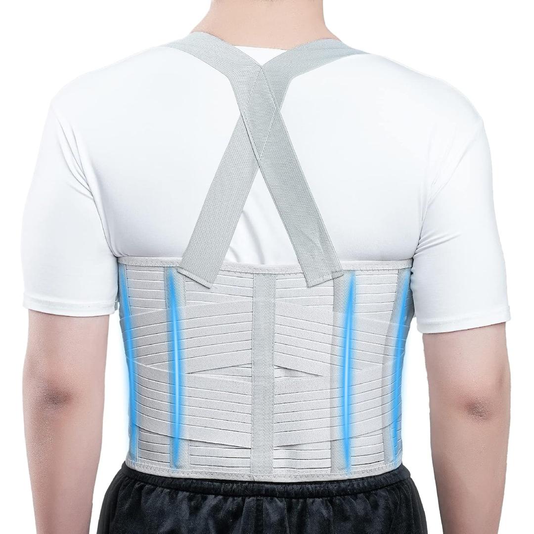 Solmyr Rib Injury Belt Chest Binder, Chest Brace Chest Compression Support Rib Bandage Wrap for Sternum Injuries, Sore or Bruised Ribs Support, Dislocated Ribs Protection, Pulled Muscle Pain, L