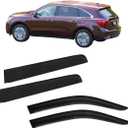 4Pcs Window Visor Rain Guard Deflector for Acura MDX 2014 2015 2016 2017 2018 2019 2020 2021 Chrome Trim Black