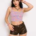 Faux Leather Micro Shorts for Women Y2K Sexy Low Rise Mini Short Rave Outfits Festival Club (Brown, M)