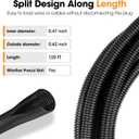120 FT Wire Loom 1/2 Inch, Split Wire Loom Tubing Wire Conduit, Wire Protector Tubing Black