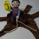 DELIFUR Dog Halloween Costume Funny Dog Cowboy Riding Costume Pet Costume Cat Suit Cowboy Rider Style for Small Medium Large Dogs (Cowboy, Large)