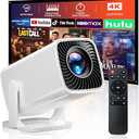 Mini Projector, Portable Projector 4K & Full HD 1080P Support, 270° Rotation Outdoor Projector, Movie Projector Compatible with Smartphone, TV Stick, Laptop, PS4, HDMI, USB