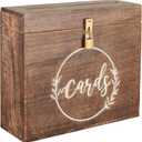 Wedding Card Box with Lock and Card Slit 12"X10"X4.5"- Distressed Finish Gift Card Box Wishing Well Card Box for Weddings, Receptions, Birthdays, Graduations, Baby Showers, Honeymoon Funds WBKH01