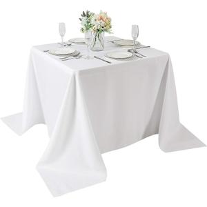 Cupuamon Square Tablecloth 90x90 inch Washable Polyester Fabric Table Cloth for Wedding Party Dining Banquet Decoration90x90,White