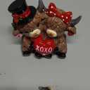 Thyle Valentine's Day Couple Gift Resin Figurines, Romantic Love Statue with Heart, Cute Farmhouse Style Home Decor, Sweet Valentines Gift for Her Him Wife Husband Galentine's Day Favor(Highland Cow)