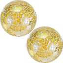 M METERXITY 2-Pack Decorative Ball for Bowls, 4 Inch Mosaic Glass Balls Decorative Glass Orbs for Home Decor/Dining Tables/Wedding Party/Coffee Table/Centerpiece Decor [Yellow]