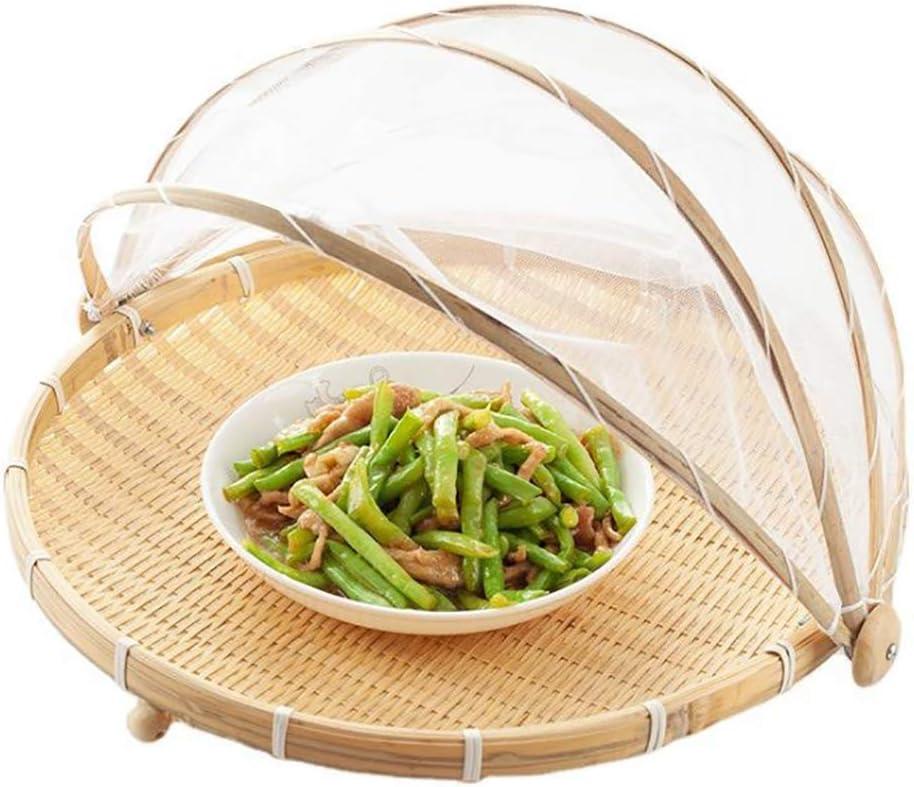 Bread Boxes, Vietnamese Food Serving Tent Tray Mesh Food Storage Basket Home Food Storage Basket with Mesh Gauze Cover Container (Beige S)