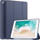 Soke Case Fits for iPad 6th/5th Generation with Pencil Holder - [Full Body Protection + Auto Wake/Sleep], Shockproof Soft TPU Back Cover for Apple iPad 9.7 inch 2018/2017, Navy Blue
