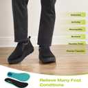 OrthoComfoot Men's Orthopedic Wide Winter Slippers with Arch Support: Comfortable Diabetic Loafers for Plantar Fasciitis, Casual Warm Orthotic Walking Shoes for Foot and Heel (Black)