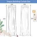 Hahuho Silver Sequin Backdrop Curtain, 4PCS 2FTx8FT Glitter Backdrop Curtain for Parties, Christmas, Wedding, Party Decoration4 Panels, 2FT x 8FT, Silver