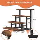 Cupcake Stand, 4 Tier Cupcake Stand for 50 Cupcakes, Set of 2 Rustic Wood & Metal Dessert Table Display Stand, Stepped Cupcake Tower, Dessert Riser for Wedding, Party & Farmers Market