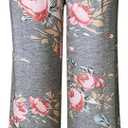 Gracyoga Women's Comfy Pajama Pants Wide Leg Lounge Palazzo Yoga Pants Stretch Casual Floral Print Fold Waist Pants (L)