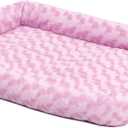 MidWest Homes for Pets QuietTime Fashion XXS Dog Bed  Pink Faux Fur Bolster, Ultra-Soft and Machine Washable, Fits 18-Inch Crates and Carriers, for Small Dogs and Cats
