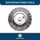 Benchmark Abrasives 6" x 1/4" Stringer Bead Wire Wheel with 5/8"-11 Thread, for Weld Cleaning, Weld Spatter Removal, Stripping, Deburring, Use with Angle Grinders - (6" x 1/4") (Carbon)