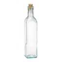 Tablecraft Prima Glass 16 Oz Olive Oil Bottle with Cork Stopper