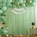 1010ft Green Tulle Backdrop Curtain with Lights String for Parties, Sheer Photo Curtain Backdrop Drapes for Wedding Party Photography Backgrounds