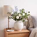 White Ceramic Vase, Rustic, 7.5 Inch
