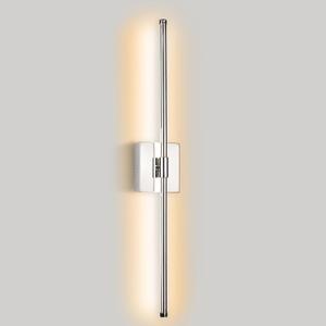 Modern LED Wall Sconces, Hardwired Wall Sconces, 3000K Warm Light Wall Lamp, Wireless Wall Light Fixtures for Living Room, Bathroom, Bedroom, Chrome (1 Pack)