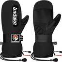 Andake Winter Ski Mittens for Men Women&Teenager,Waterproof & Insulated Snow Gloves, Warm Cold Weather Mittens,Professional Snowboard Mittens for Skiing, Snowboarding,Winter Sports