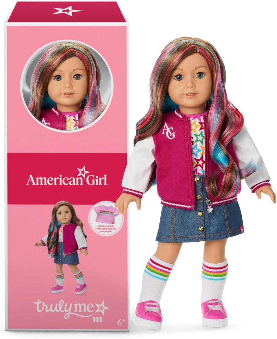 American Girl, Truly Me 18-inch Doll #101 with Gray Eyes, Wavy Caramel Hair, Light-to-Medium Skin, for Ages 6+