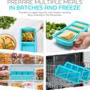 Silicone Freezer Tray With Lid-Soup Freezer Container molds-Large Ice Cube Tray Set Makes 1-Cup & 2-Cup portions cubes Perfect for preparing meals in different portion sizes Oven & Dishwasher -Safe