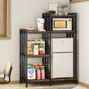 YCHF 6-Tier Kitchen Bakers Rack, Utility Storage Shelf, Mini Fridge & Microwave Oven Stand Table, Coffee Bar, Adjustable Shelves Freestadning for Kitchen Home Office, 40.55" W x 15.75" D x 53.14" H
