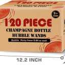 120 Pack Mini Champagne Bottle Bubble Bulk, Ideal for Wedding Send Off, Bridal Shower or Engagement, Anniversaries Celebration, Valentines Day, Family Reunion, Party Favor for Guests Newlyweds Couple