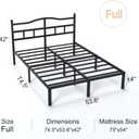 14 Inch Full Size Bed Frame with Headboard, Heavy Duty Metal Platform Bed Frame Full Size Mattress Foundation with Sturdy Steel Slats, Easy Assembly Noise Free