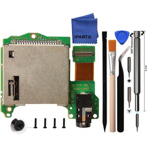 Game Cartridge Card Slot Reader Tray with Headphone Jack Port Replacement for Nintendo Switch Repair Kit