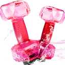 Water Weights for Pool Exercise Set of 2, Aquatic Exercise Dumbbells with Non-slip Handle, PE Materials Water Dumbbell Aerobics for Water Aerobics Weight Loss (Pink)