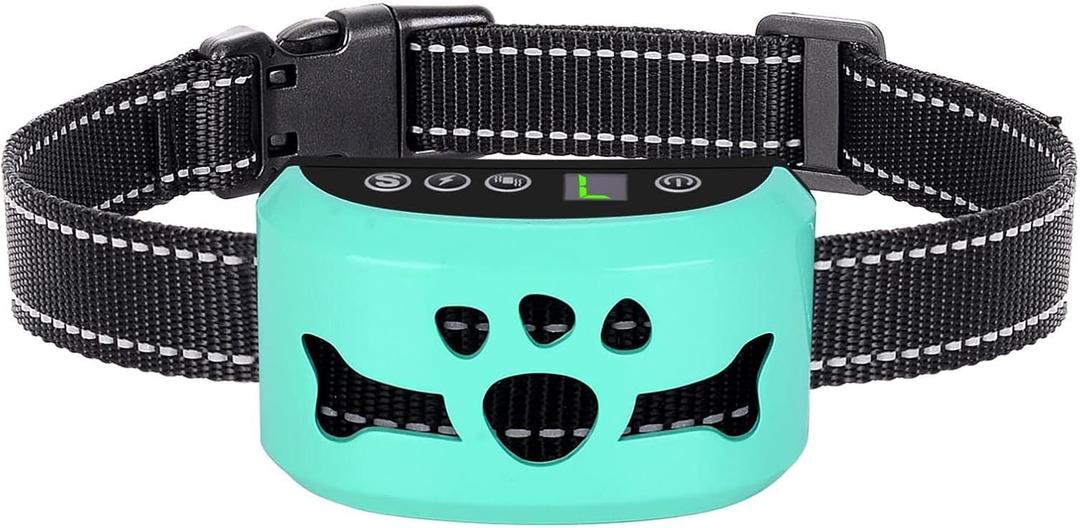 Dog Bark Collar, Anti Bark Collars for Large Medium Small Dogs with 7 Level Sensitivity Adjustable and 4 Stop Barking Modes, Rechargeable Bark Collar No Shock for Dogs with Beep Vibration Shock (Tiffany)