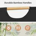 STORAGE MANIAC 2-Pack Large Laundry Hamper, 100L (26.4 Gal) Collapsible Laundry Basket with Bamboo Handles, Freestanding Waterproof Clothes Hamper for Laundry Room, Bedroom, Dorm, Towels, Toys, Black