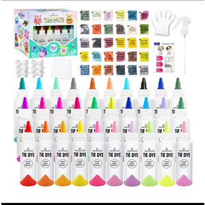 Pack Of 2 30 Colors Tie Dye Kit, Tie Dye Set for Kids, Pre-Filled Tye Dye Bottles, Non Toxic Permanent Fabric Dye Art Set, Easy DIY Fabric Art - Create Fun (30 Colors)