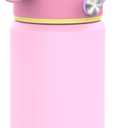 Kids Insulated Water Bottle with Straw,12 oz Kids Cups with Stainless Steel Leak Proof for School Daycare Boys Girls(Pink)