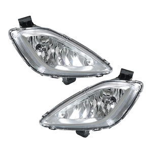 WFLNHB 1 Pair Fog Lights Assembly Replacement for 20112013 Hyundai Elantra Clear Lens with Bulbs Wiring Harness & Switch Front Bumper Driving Lamps Fog Lights Assembly (Driver & Passenger Side)