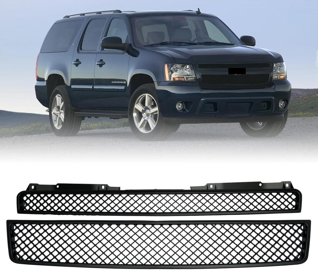 Grille Compatible for Chevy Tahoe Suburban Avalanche Mesh Front Bumper Grille 2007-2014