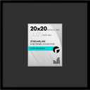Americanflat 20x20 Poster Frame - Matted to 8x10 - Slim Molding - Black, 20x20 with 8x10 Mat